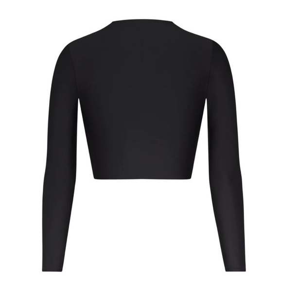 ✨SKIMS✨Cutout Lace up Long Sleeve Top in Onyx - Picture 2 of 6